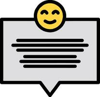 A smiley face icon with a speech bubble vector