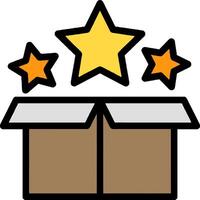A box with stars and a star inside vector