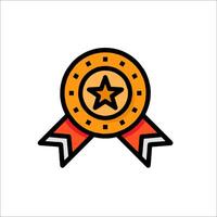 A star award icon with a ribbon around it vector