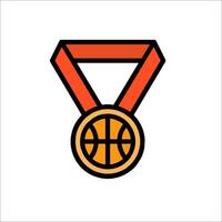 A medal with a basketball ball on it vector