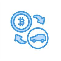 Bitcoin car icon vector