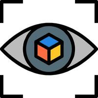 A cube with an eye in the center vector
