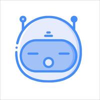 A robot with a blue face and blue eyes vector