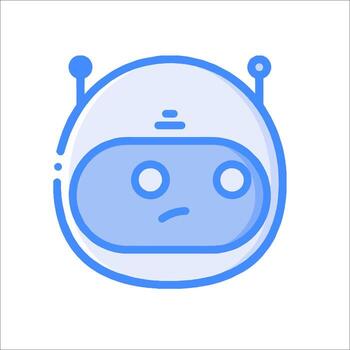 A robot with a sad face on it vector