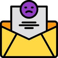 An envelope with a sad face on it vector