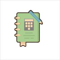 Calculator and notebook icon illustration vector