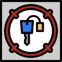 A key with a lock on it vector