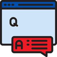 A chat box with a q icon and a speech bubble vector
