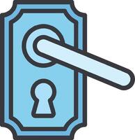 A door handle with a keyhole icon vector