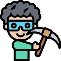 A cartoon man with a pickaxe vector
