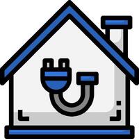 A house with a plug and a plug in the wall vector