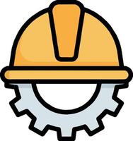 A construction helmet with gears on it vector