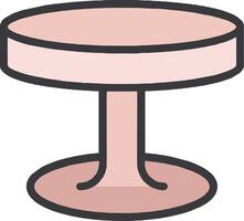 A pink table with a round base vector