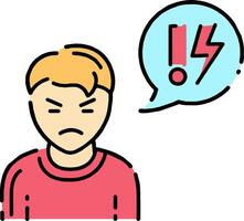 Angry man with lightning and speech bubble illustration vector