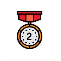 A medal with the number two on it vector