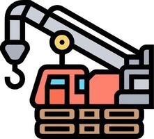 A crane is lifting a stack of boxes vector