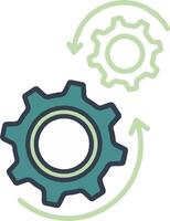 A gear wheel with arrows pointing to it vector