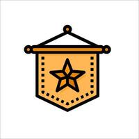A star on a shield icon vector