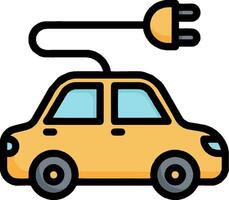An electric car with a plug on top vector