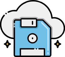 A cloud with a floppy disk icon vector