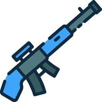 A gun with a blue handle and a blue barrel vector