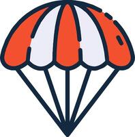 A parachute icon with a white background vector