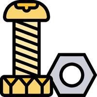 A bolt and nut with a nut on top vector
