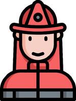 Fireman avatar icon vector