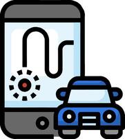 Car navigation app vector