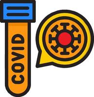 A test tube with the word covidid and a speech bubble vector