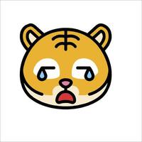 A cartoon tiger with a sad face vector