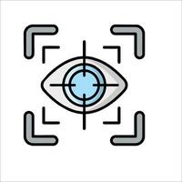 An eye icon with a crosshair on it vector