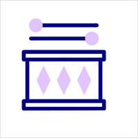 A drum icon with purple and white lines vector