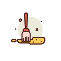 A brush and a sponge are on a white background vector