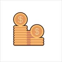 Money icon with stacks of coins on white background vector