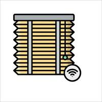 A wooden blind with a wifi symbol on it vector
