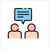 Two people are talking to each other with a speech bubble vector