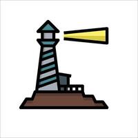 A lighthouse with a light on top of it vector