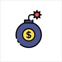 A bomb with a dollar sign on it vector