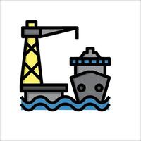 A ship and crane icon on a white background vector