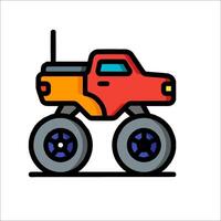 A cartoon monster truck on a white background vector