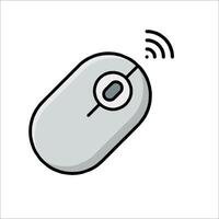 A computer mouse with a wireless signal icon vector