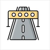 A road with a bridge over it vector