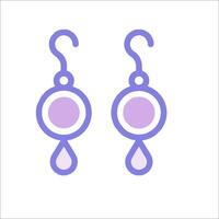 A pair of purple earrings with a drop vector