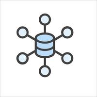 A diagram of a database with several nodes vector
