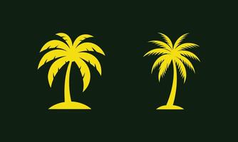 Tree icon set Palm Coconut Tree Icon silhouettes Design vector