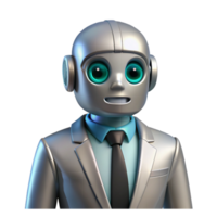 A robot in a suit and tie on transparent background png