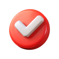 Bold Red Circle with White Checkmark on Transparent Background png