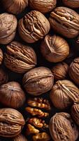 Rotating background of lots of walnuts video