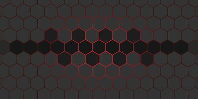 Black and red color honeycomb pattern background vector